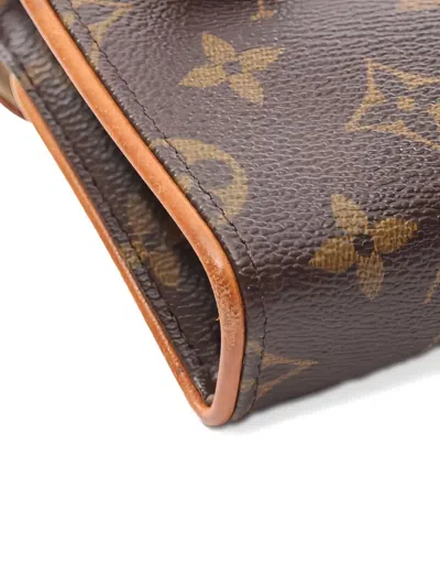 Pre-owned Louis Vuitton 2003 Pochette Florentine Mini Belt Bag In Brown