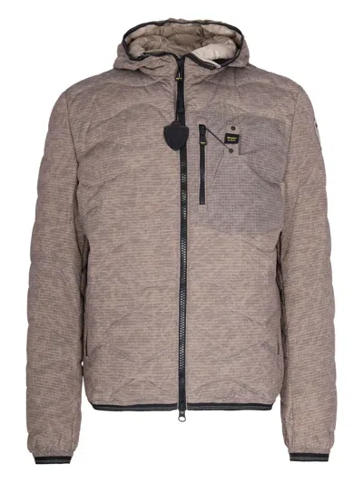 Blauer Hooded Quilted Jacket In Neutral