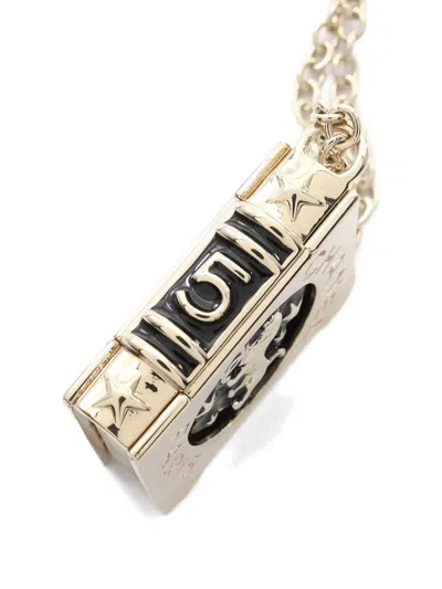 Pre-owned Chanel 1986-1988 Coco Mark Book-pendant Necklace In Gold