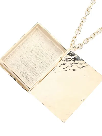 Pre-owned Chanel 1986-1988 Coco Mark Book-pendant Necklace In Gold