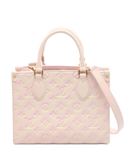 Pre-owned Louis Vuitton 2010s Onthego Pm Monogram Empreinte Tote Bag In Pink
