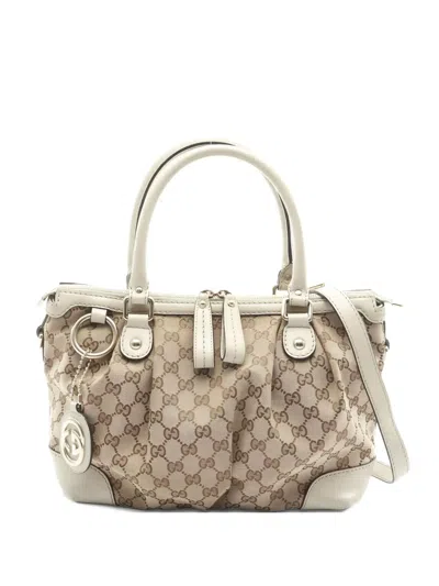 Pre-owned Gucci 2000s Sukey Gg-pattern Tote Bag In Neutral