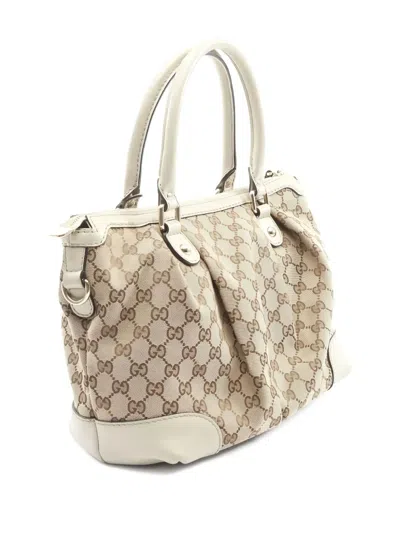 Pre-owned Gucci 2000s Sukey Gg-pattern Tote Bag In Neutral
