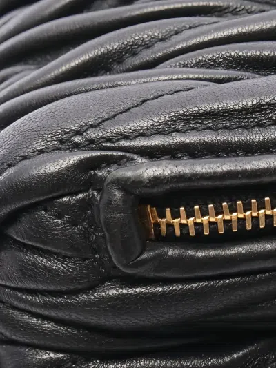 Pre-owned Miu Miu 2010s Matelassé Chain-strap Shoulder Bag In Black