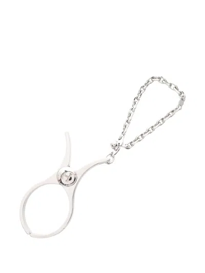 Pre-owned Hermes 2010s Chain Fille Glove Holder In Silver