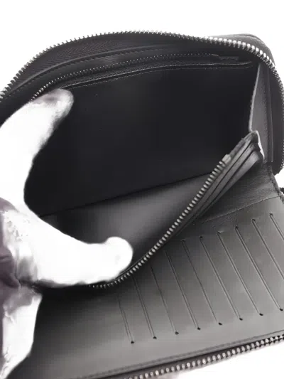 Pre-owned Louis Vuitton 2020 Monogram Shadow Zippy Leather Wallet In Black