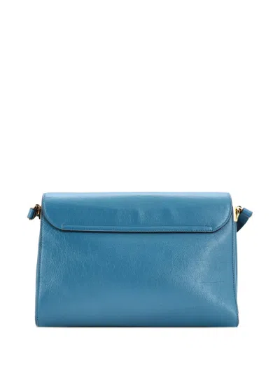 Pre-owned Gucci Crystal Animalier Shoulder Bag Leather Medium Crossbody Bag In Blue