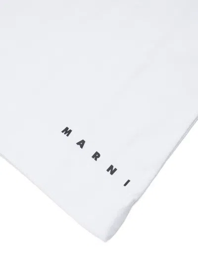 Marni Dinosaur-print Logo T-shirt In White