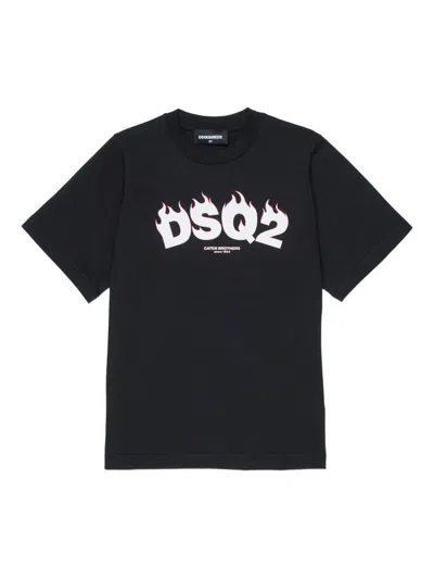 Dsquared2 Logo-detail Crew-neck T-shirt In Black