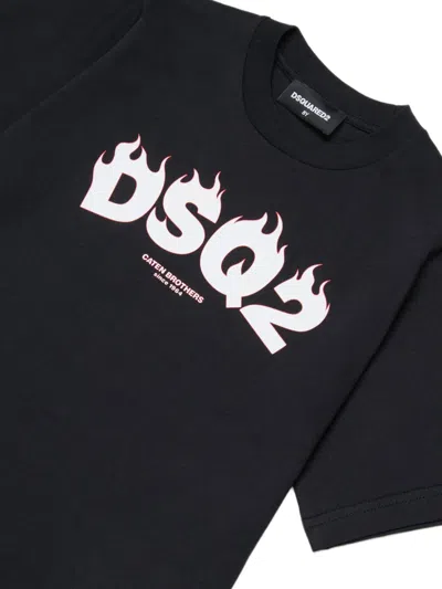 Dsquared2 Logo-detail Crew-neck T-shirt In Black