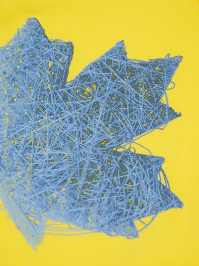 Dsquared2 Logo Maple Leaf T-shirt In Yellow