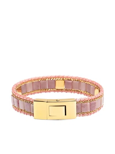 Nialaya Jewelry Stud-embellishment Rhodonite Bracelet In Pink