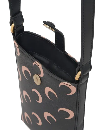 Marine Serre Moon Canvas Phone Holder In Black