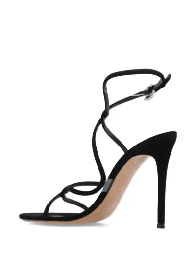 Gianvito Rossi Jungle Mamba Suede Ankle-strap Sandals In Black
