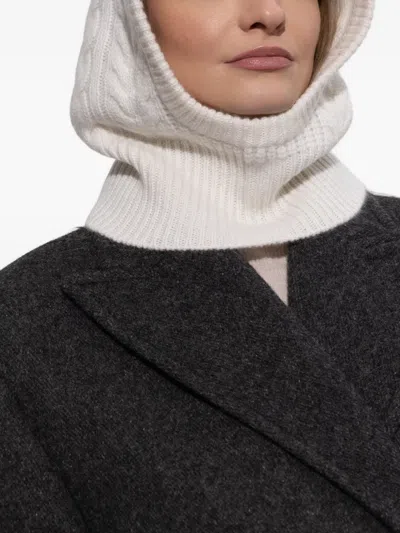 Lisa Yang Cable-knit Balaclava In White