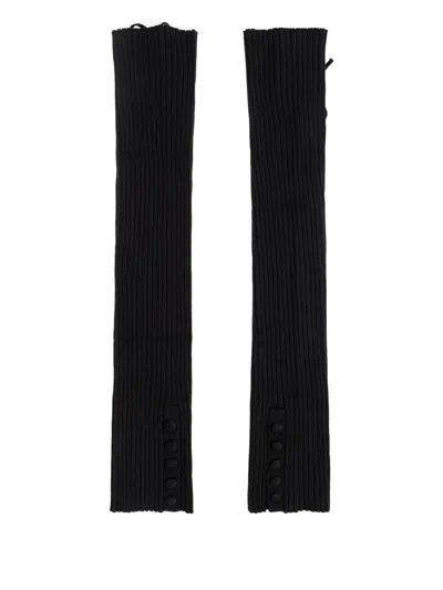 Lisa Yang Ribbed Gloves In Black