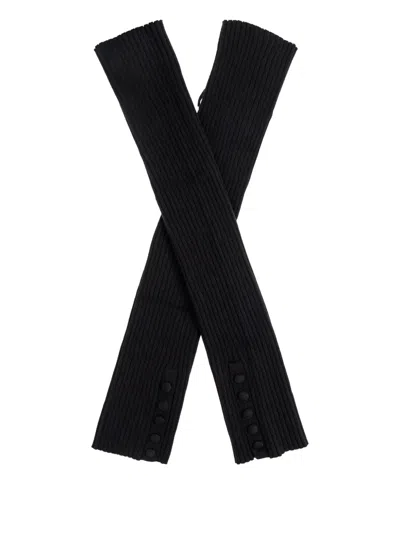 Lisa Yang Ribbed Gloves In Black