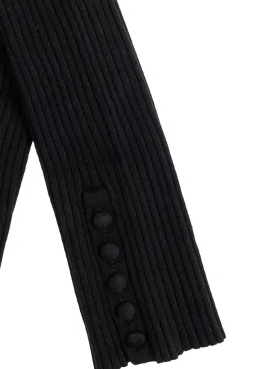 Lisa Yang Ribbed Gloves In Black