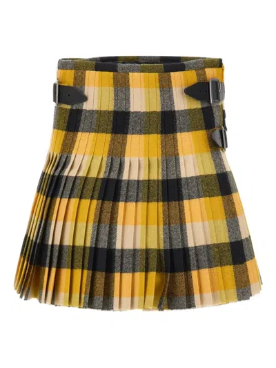 Vivienne Westwood Pleated Buckle Mini Skirt In Multi