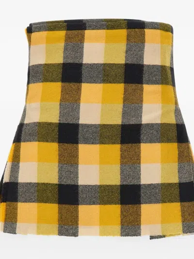 Vivienne Westwood Pleated Buckle Mini Skirt In Multi