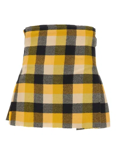 Vivienne Westwood Pleated Buckle Mini Skirt In Multi