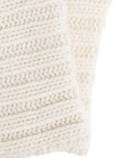 Lisa Yang Ribbed Gloves In White