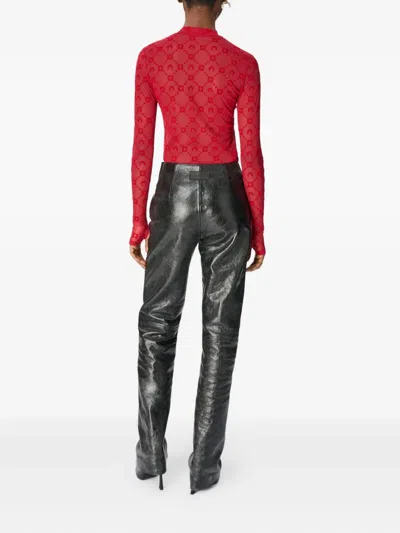 Marine Serre Glossy Moon Trousers In Black