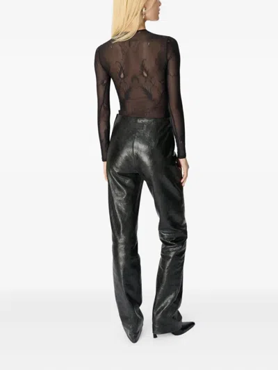 Marine Serre Glossy Moon Trousers In Black