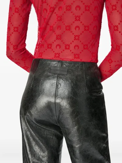 Marine Serre Glossy Moon Trousers In Black