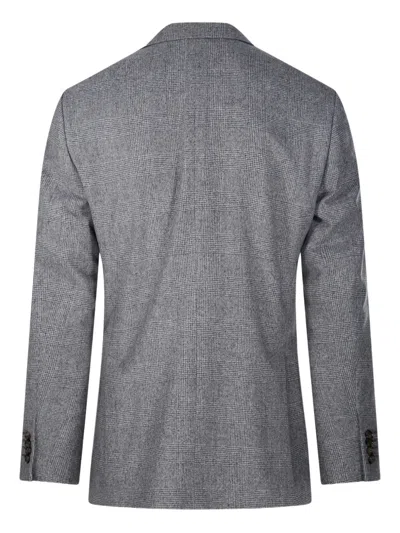 Lardini Checked Blazer In Gray