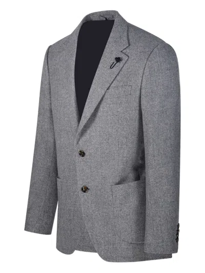 Lardini Checked Blazer In Gray
