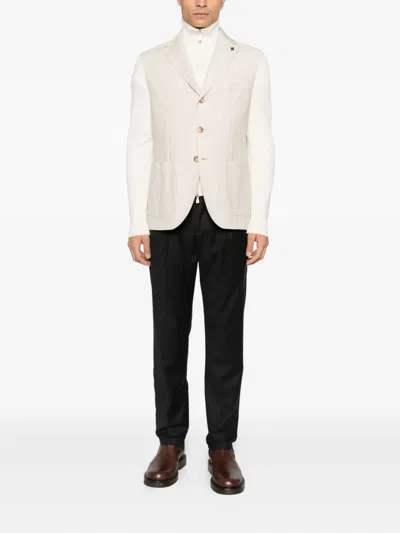 Gran Sasso Pocket Button Blazer In Neutral