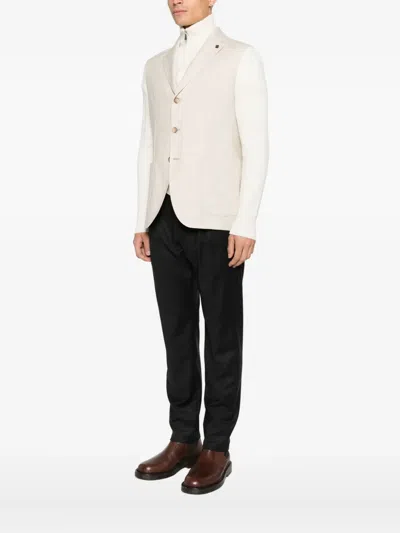 Gran Sasso Pocket Button Blazer In Neutral