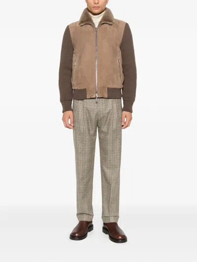 Moorer Zip Jacket In Brown