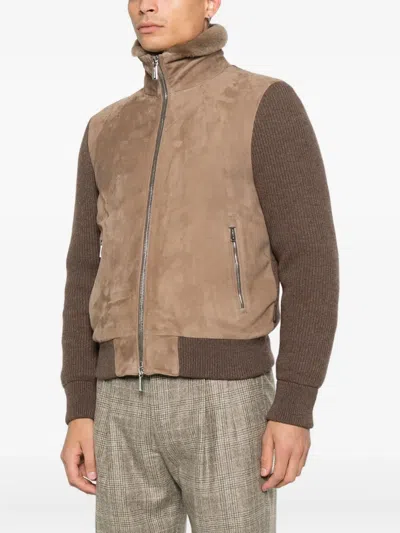 Moorer Zip Jacket In Brown