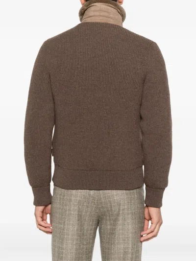 Moorer Zip Jacket In Brown