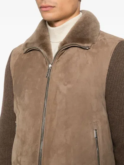 Moorer Zip Jacket In Brown