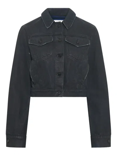 Marine Serre Moon Waxed Denim Jacket In Black
