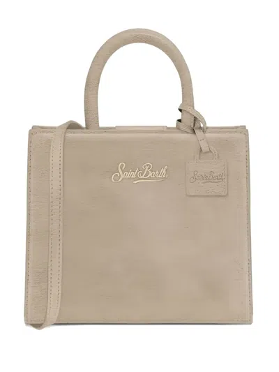 Mc2 Saint Barth Mini Shop Top Handle Tote Bag In Neutral