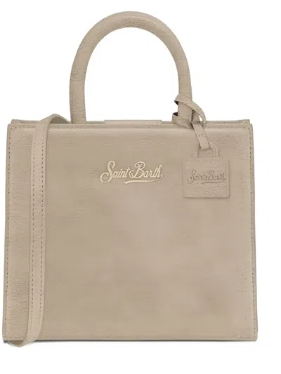 Mc2 Saint Barth Mini Shop Top Handle Tote Bag In Neutral