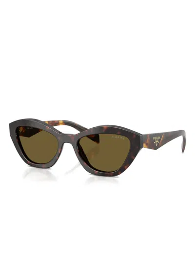 Prada Logo-detail Cat-eye Sunglasses In Green
