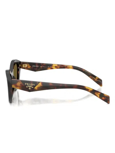 Prada Logo-detail Cat-eye Sunglasses In Green
