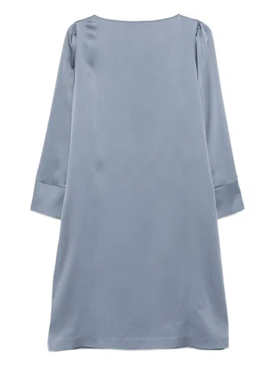 Le Tricot Perugia Cuff-sleeve Midi Dress In Blue