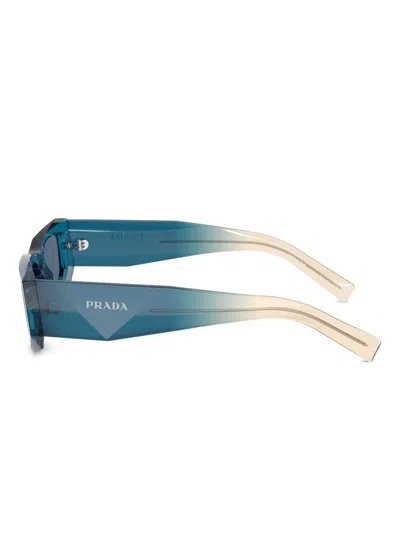 Prada 0pr B19s Angular Acetate Sunglasses In Blue
