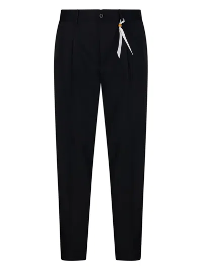 Santaniello Pleated-front Tailored Trousers In Black