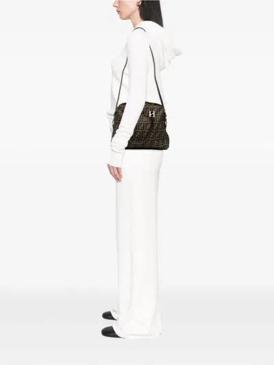 Pre-owned Fendi 2000-2017 Zucca Canvas Satchel In Brown