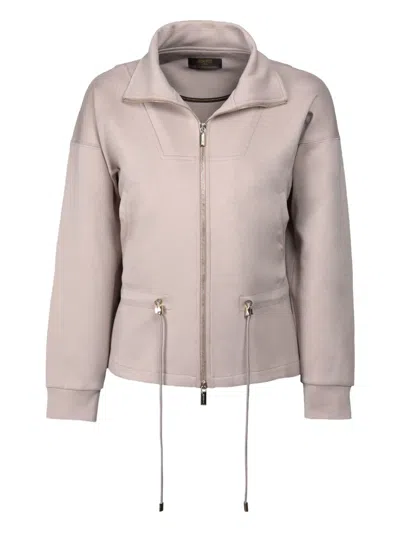 Moorer Derice Zip-up Sweatshirt In Neutral