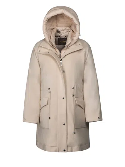 Moorer Alimena Hooded Coat In Neutral