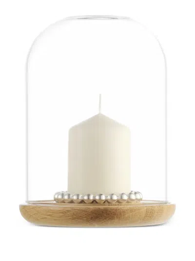 Christofle Glass-dome Pearl Candle Holder In Brown