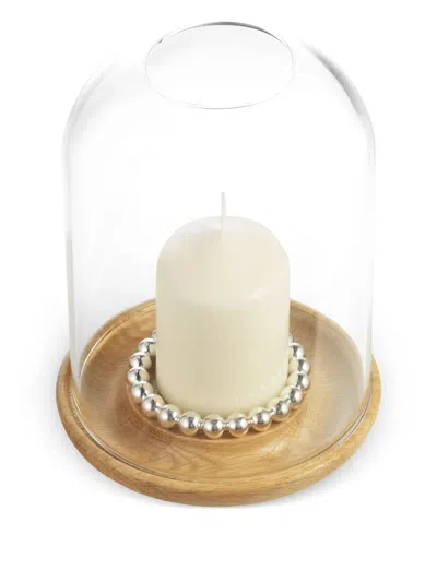 Christofle Glass-dome Pearl Candle Holder In Brown